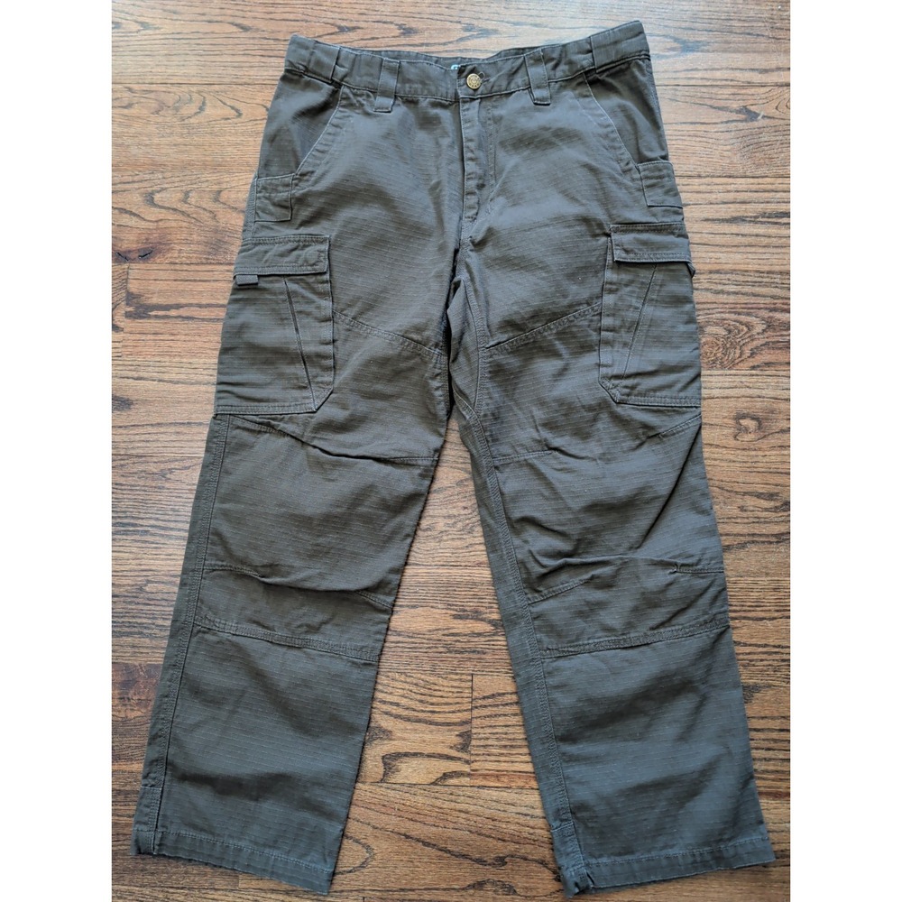 GUIDE GEAR Cargo Pants Mens 38x30 Brown Ripstop Tactical Double Knee Heavyweight